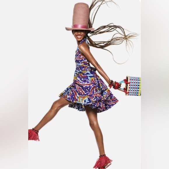 Desigual X Stella Jean tall pink hat - Picture 6 of 8